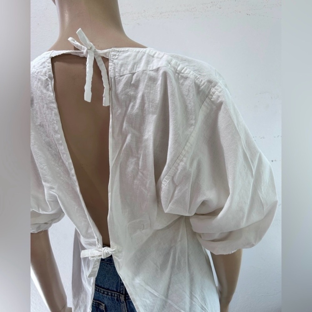 DIA QUEEN Vintage camisole white embroidered open back Tunic Top - Picture 11 of 16